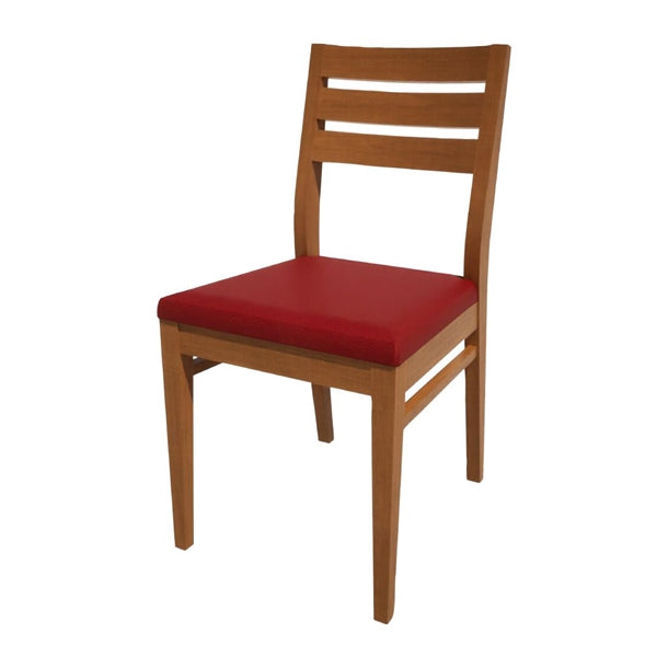 Bolero Bespoke Marty A Side Chair in Red/Oak - HS361 All Chairs Bolero Bespoke