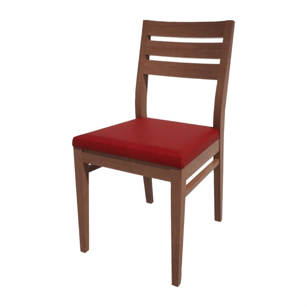 Bolero Bespoke Marty A Side Chair in Red/Walnut - HS362 All Chairs Bolero Bespoke