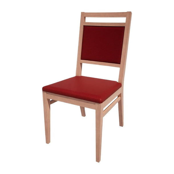 Bolero Bespoke Bia A Side Chair in Red/Beech - HS410 All Chairs Bolero Bespoke