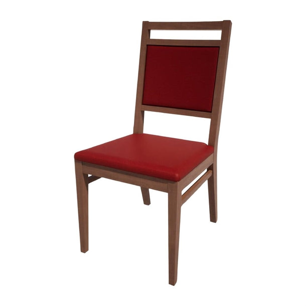 Bolero Bespoke Bia A Side Chair in Red/Walnut - HS412 All Chairs Bolero Bespoke