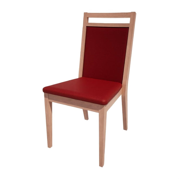 Bolero Bespoke Bia B Stacking Chair in Red/Beech - HS435 All Chairs Bolero Bespoke