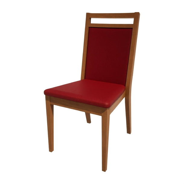 Bolero Bespoke Bia B Stacking Chair in Red/Oak - HS436 All Chairs Bolero Bespoke