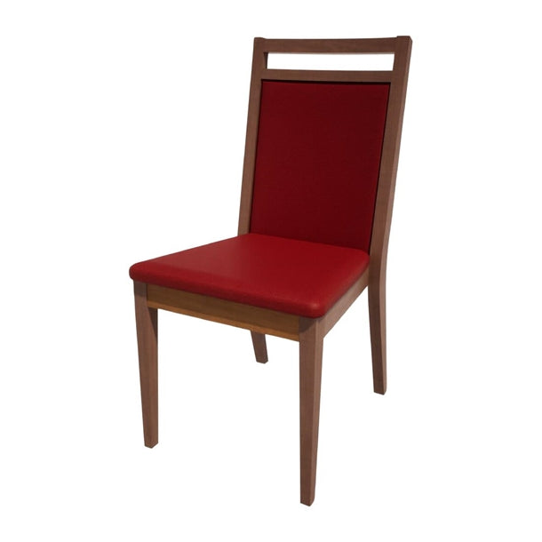 Bolero Bespoke Bia B Stacking Chair in Red/Walnut - HS437 All Chairs Bolero Bespoke