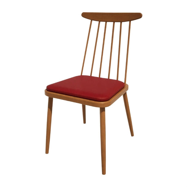 Bolero Bespoke Frank Side Chair Red/Oak - HS461 All Chairs Bolero Bespoke