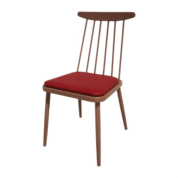 Bolero Bespoke Frank Side Chair Red/Walnut - HS462 All Chairs Bolero Bespoke