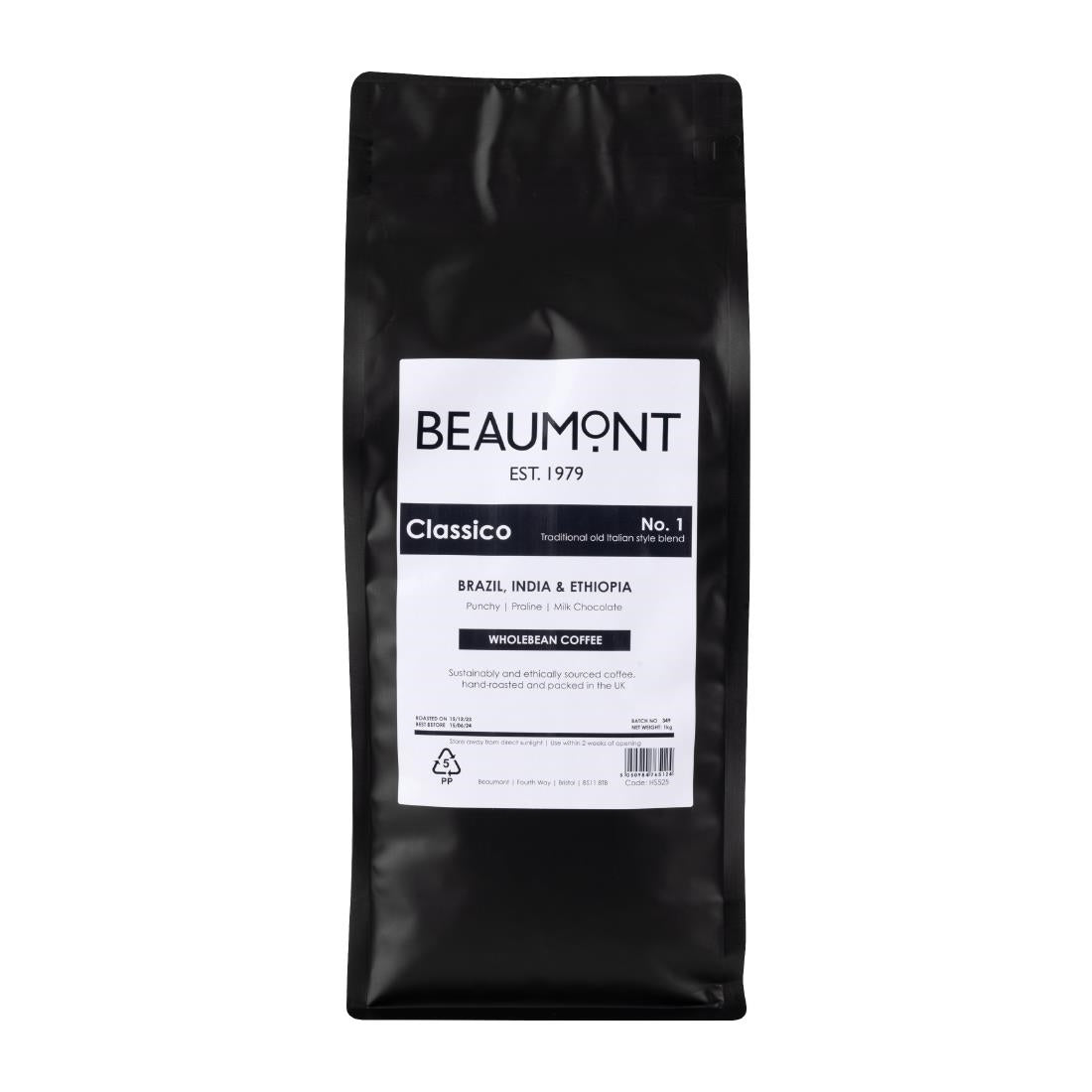 Beaumont No.1 Classico Coffee Beans 1kg - HS525 Beaumont