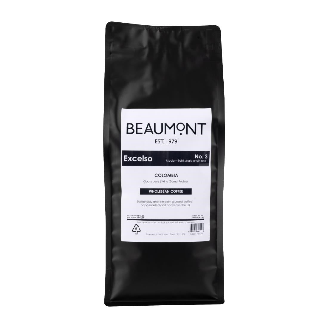 Beaumont No.3 Excelso Coffee Beans 1kg - HS532 Beaumont
