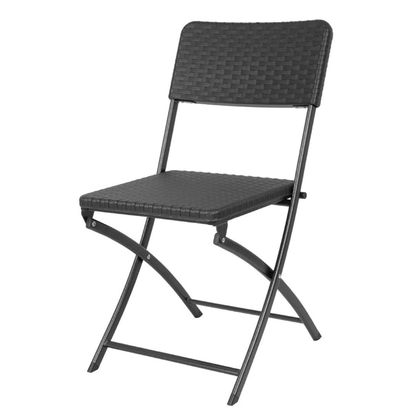 Bolero Rattan Folding Chair Black (Pack of 2) - HS559 Rattan & Wicker Effect Chairs Bolero