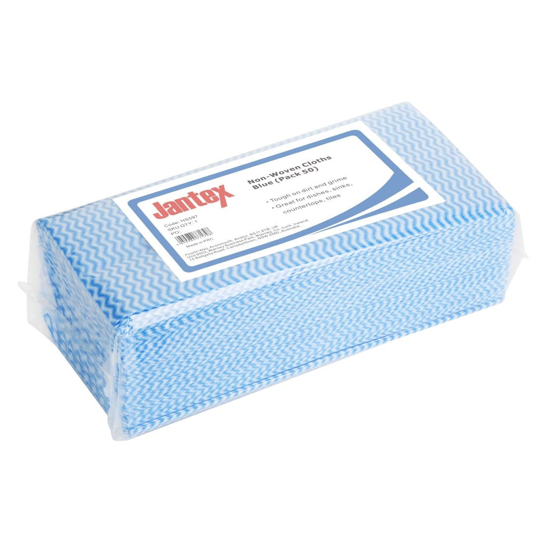 Jantex Non-Woven Cloths Blue (Pack of 50) - HS597 Jantex