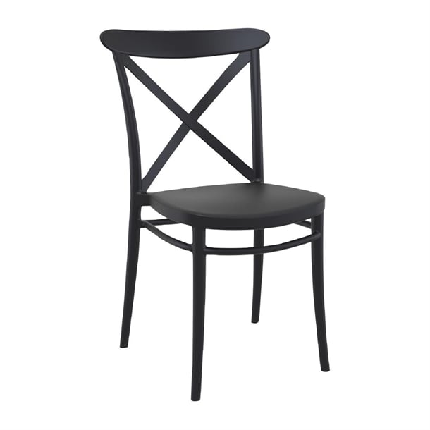 Cross Side Chair Black (Pack of 2) - HS600 Plastic Chairs Everyday