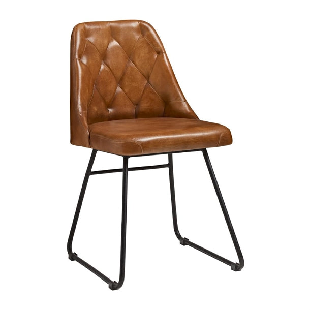 Harland Side Chair Leather Bruciato (Pack of 2) - HS732 Upholstered Dining Chairs Everyday