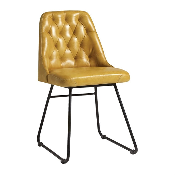 Harland Side Chair Leather Vintage Gold (Pack of 2) - HS735 Upholstered Dining Chairs Everyday