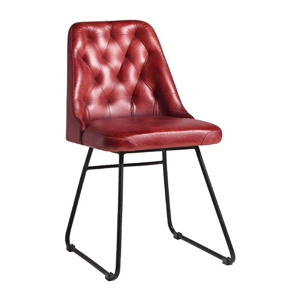 Harland Side Chair Leather Vintage Red (Pack of 2) - HS736 Upholstered Dining Chairs Everyday