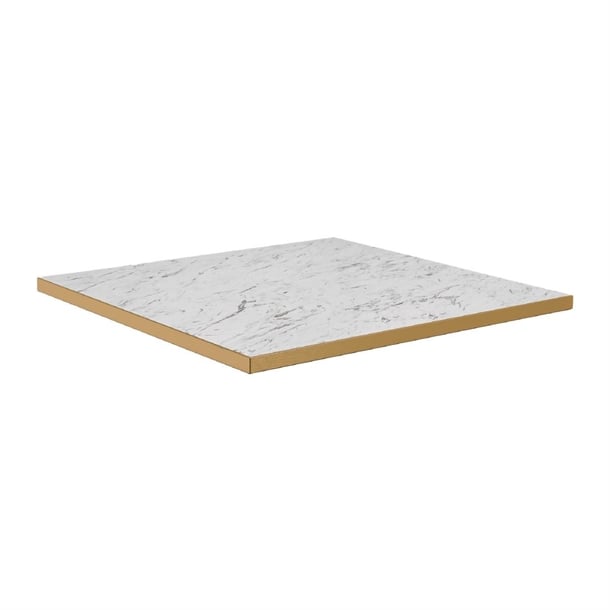 Omega Square Laminate Table Top White Carrara Marble 800x800mm - HS765 Stone Effect Table Tops Everyday