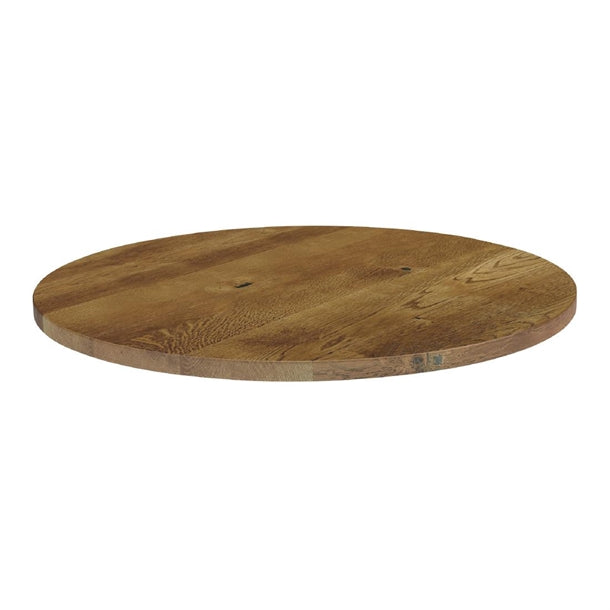 Solid Oak Natural Round Table Top 600mm - HS777 Wood Effect Table Tops Everyday