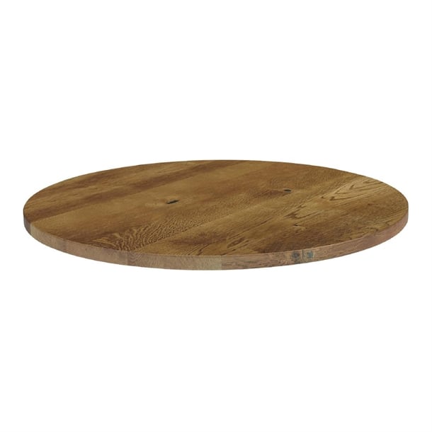 Solid Oak Natural Round Table Top 750mm - HS780 Wood Effect Table Tops Everyday