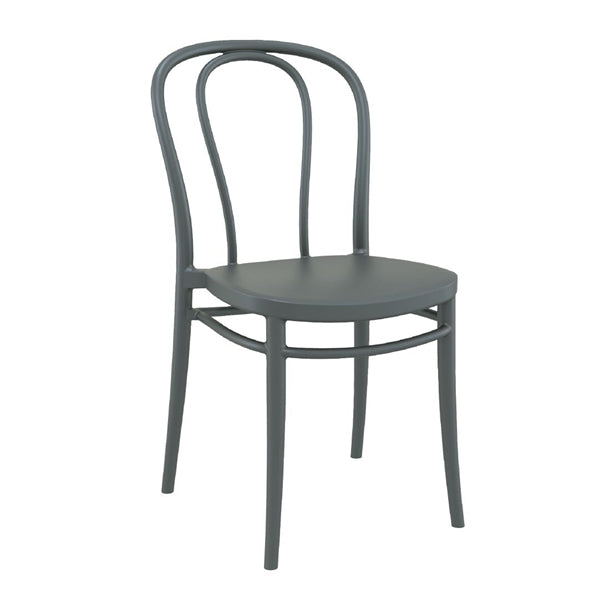 Victor Side Chair Dark Grey (Pack of 2) - HS802 Plastic Chairs Everyday