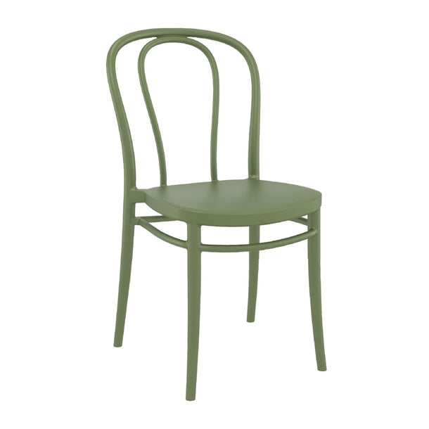 Victor Side Chair Olive Green (Pack of 2) - HS803 Plastic Chairs Everyday