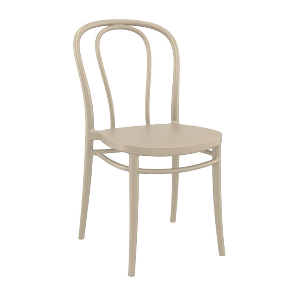 Victor Side Chair Taupe (Pack of 2) - HS804 Plastic Chairs Everyday