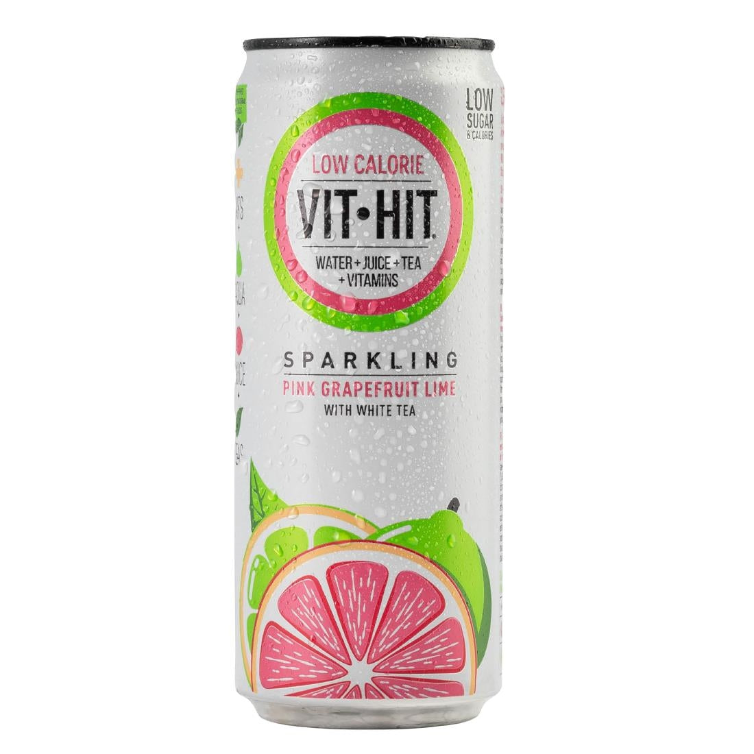 VITHIT Sparkling Pink Grapefruit & Lime Vitamin Water 330ml (Pack of 12) - HS818 VITHIT