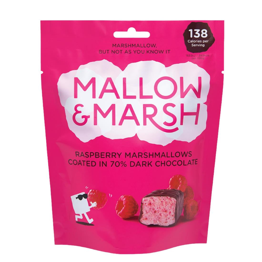 Mallow & Marsh Raspberry Marshmallow Pouches 100g (Pack of 6) - HS836 Marsh & Mallow