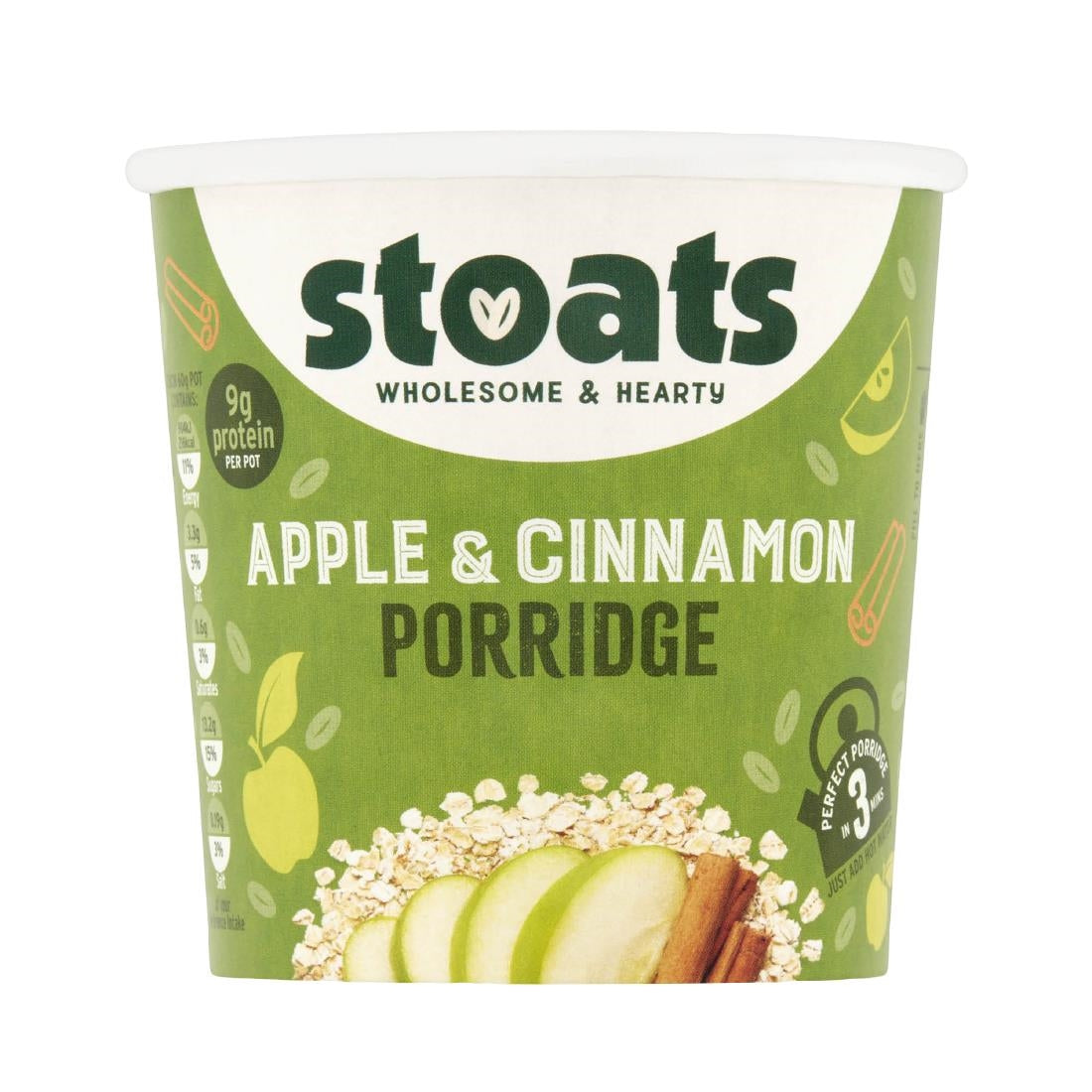 Stoats Apple & Cinnamon Porridge Pots 60g (Pack of 16) - HS851 Stoats