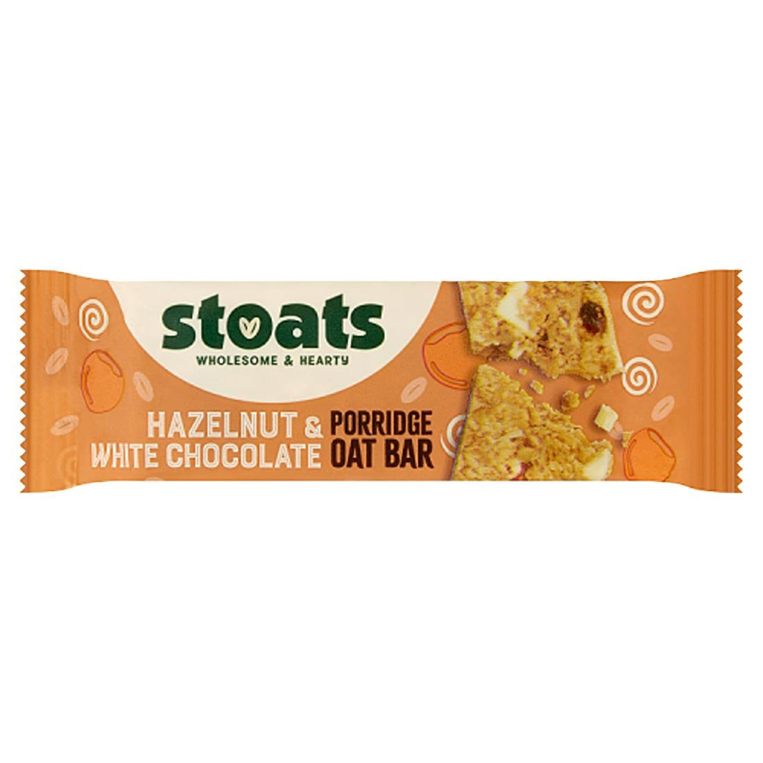 Stoats White Chocolate & Hazelnut Oat Bars 42g (Pack of 24) - HS856 Stoats
