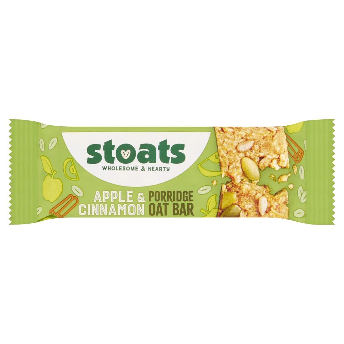 Stoats Apple & Cinnamon Oat Bars 42g (Pack of 24) - HS858 Stoats