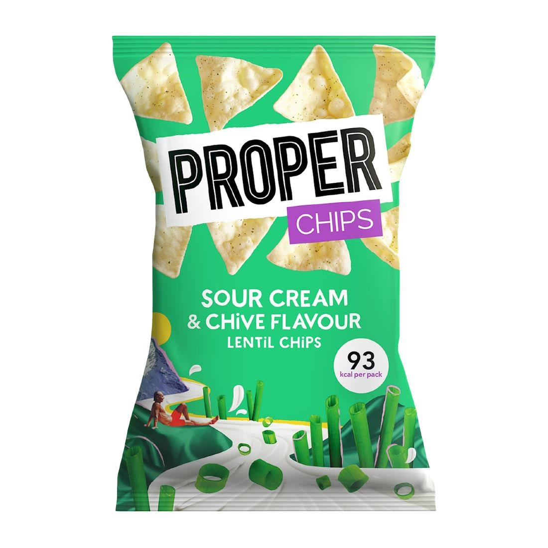 Properchips Impulse Sour Cream & Chive Lentil Chips 20g (Pack of 24) - HS873 Proper Corn
