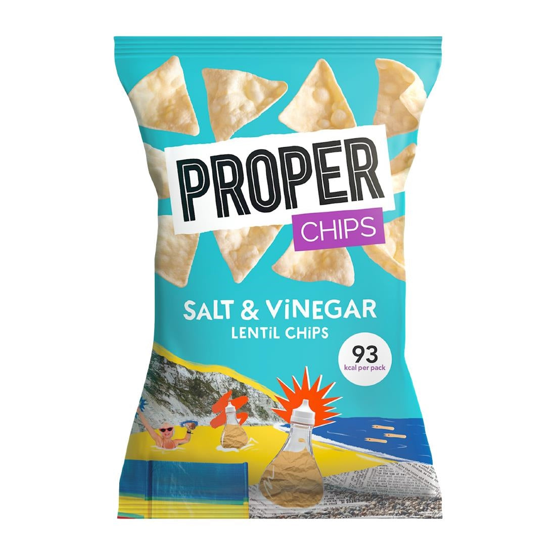 Properchips Impulse Salt & Vinegar Lentil Chips 20g (Pack of 24) - HS876 Proper Corn