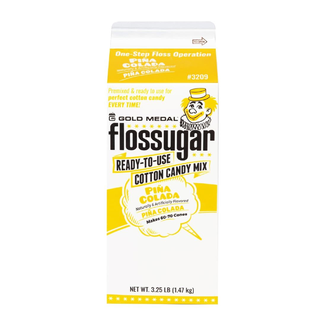 Flossugar Pina Colada Ready to Use Cotton Candy Mix 1.47kg - HS993 Gold Medal