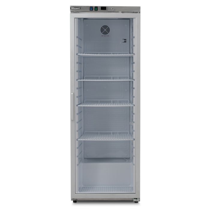 Blizzard Single Glass Door Stainless Steel Upright Refrigerator - HSG40 Refrigeration Uprights - Single Door Blizzard
