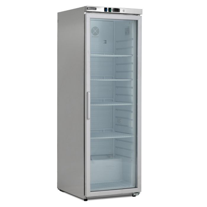 Blizzard Single Glass Door Stainless Steel Upright Refrigerator - HSG40 Refrigeration Uprights - Single Door Blizzard