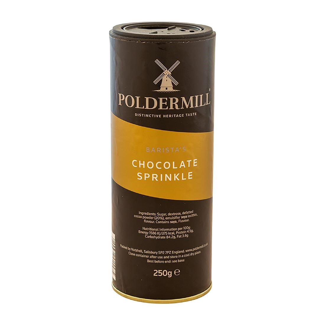 Poldermill Chocolate Sprinkle Shaker Drum 250g - HT319 Poldermill