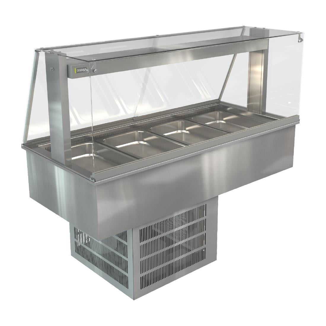 Cossiga Linear Series Drop-in Refrigerated Well w/Full Square Glass Gantry 1485mm - HT632 Cossiga