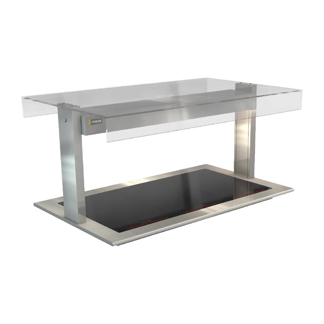 Cossiga Linear Series Drop-in Ceramic Glass Hotplate w/Flat Top Sneeze Guard 1145mm - HT641 Cossiga