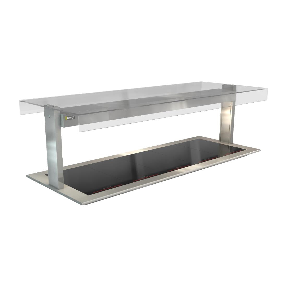 Cossiga Linear Series Drop-in Ceramic Glass Hotplate w/Flat Top Sneeze Guard 1825mm - HT643 Cossiga
