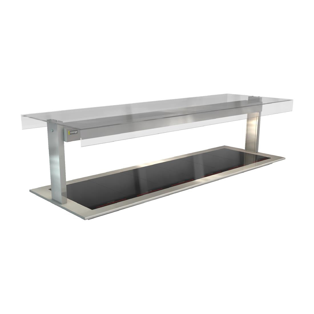 Cossiga Linear Series Drop-in Ceramic Glass Hotplate w/Flat Top Sneeze Guard 2165mm - HT644 Cossiga