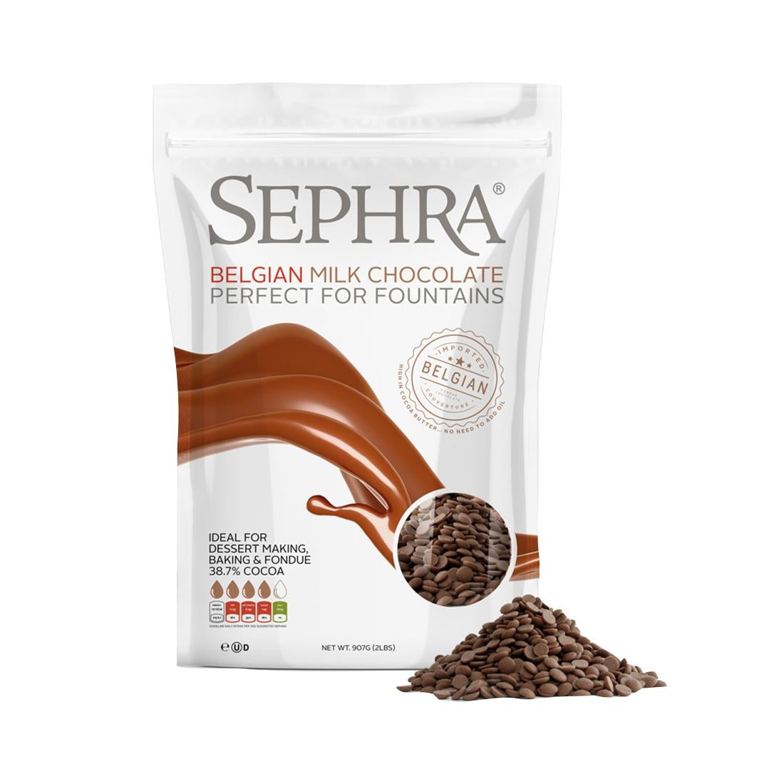 Sephra Luxury Belgian Couverture Milk Chocolate 2.5kg - HU100 Sephra
