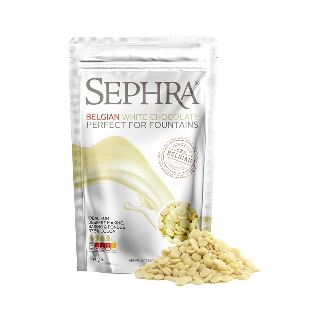 Sephra Luxury Belgian White Chocolate 907g - HU105 Sephra