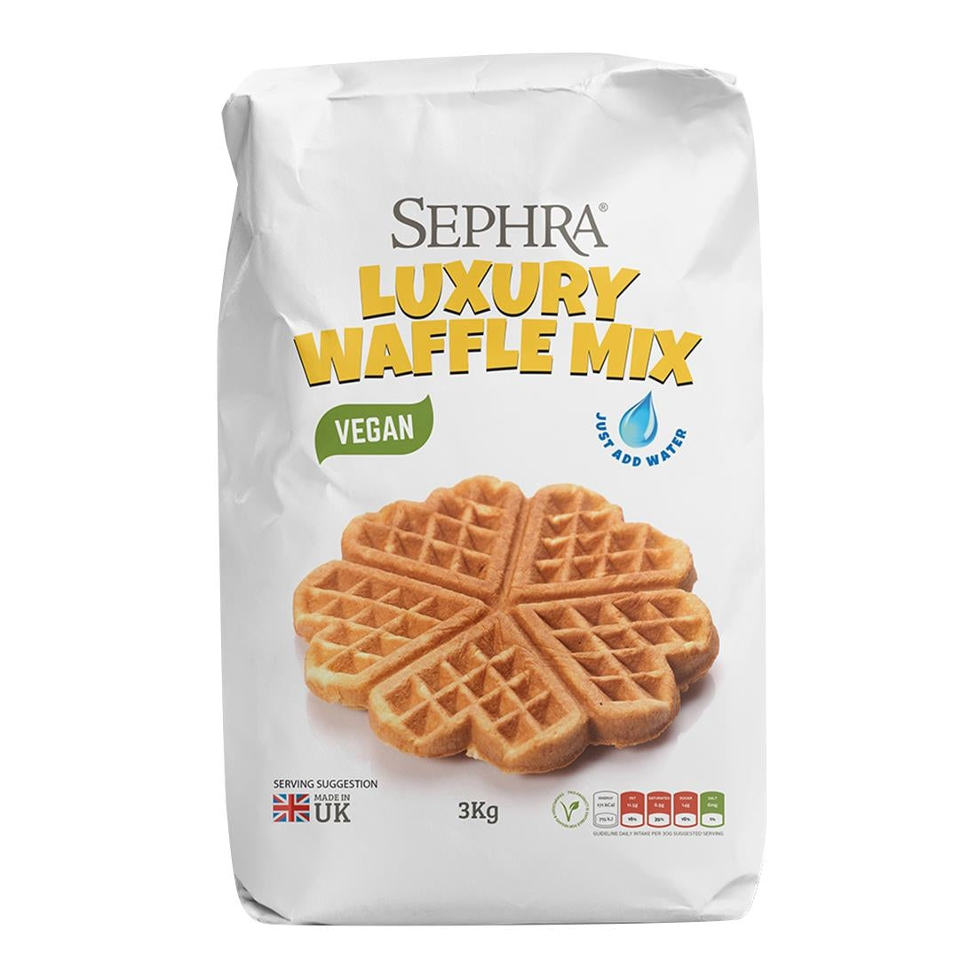 Sephra Vegan Waffle Mix 3kg (Pack of 4) - HU131 Sephra