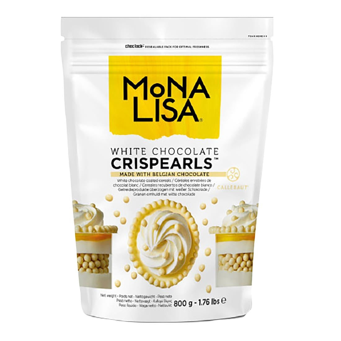 Mona Lisa White Chocolate Crispearls 800g - HU149 Callebaut