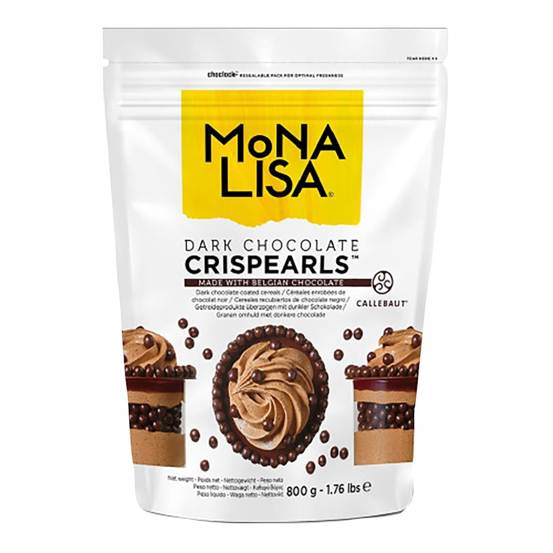 Mona Lisa Dark Chocolate Crispearls 800g - HU150 Callebaut