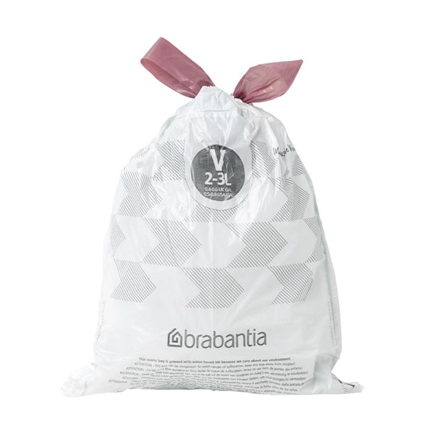 Brabantia PerfectFit Bin Bags V 2-3 Litre (Pack of 40) - HU177 Brabantia