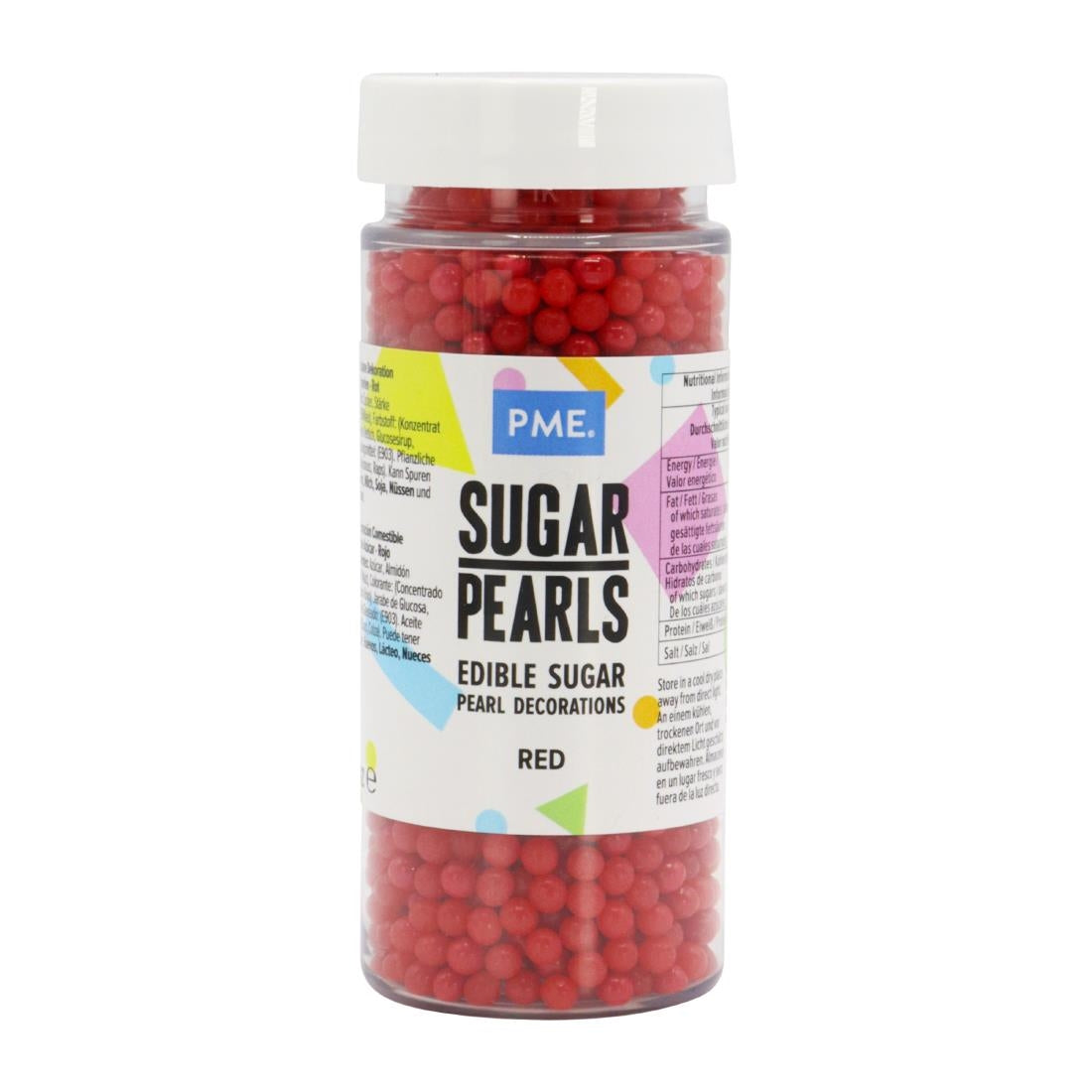 PME Sugar Pearls 100g - Red - HU209 PME