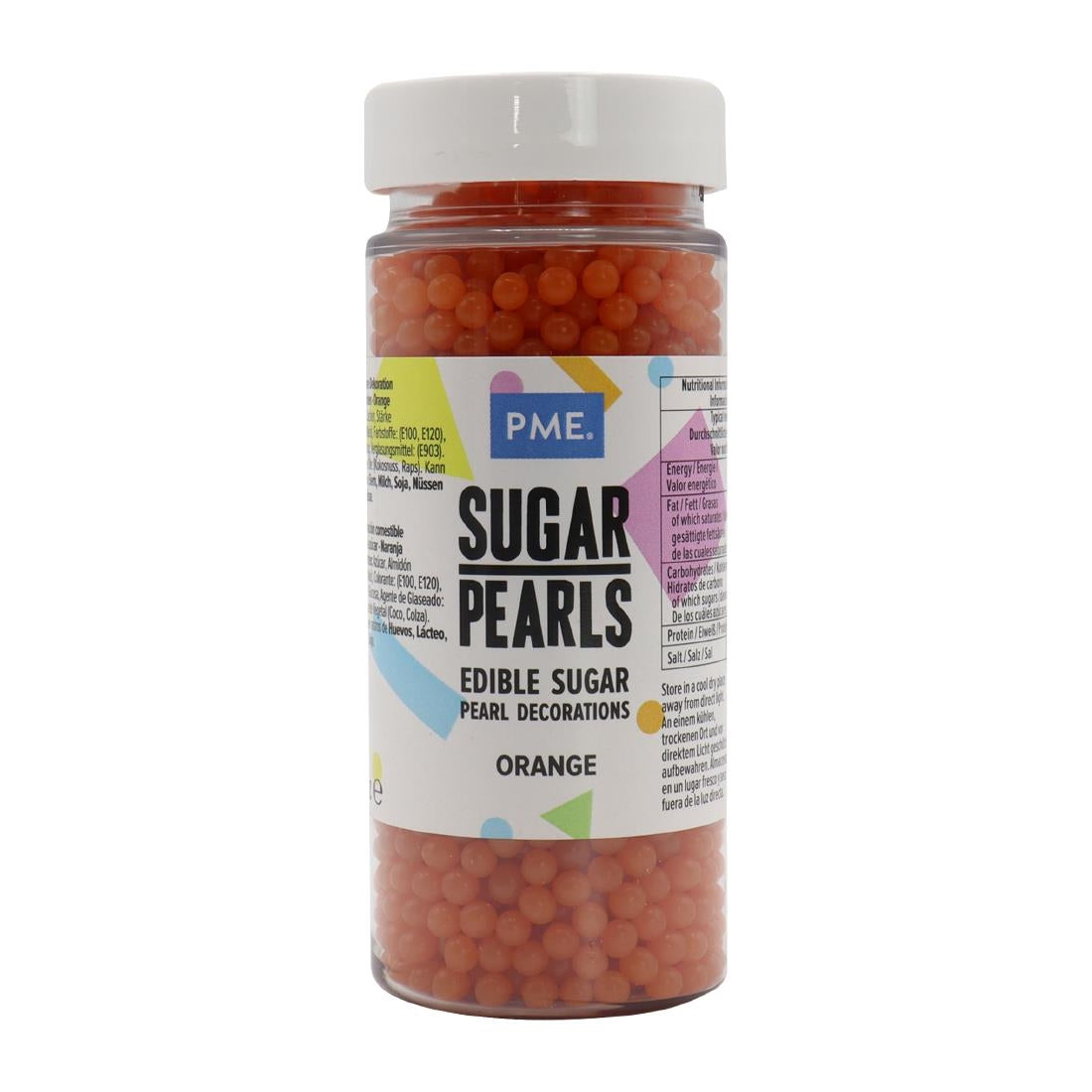 PME Sugar Pearls 100g - Orange - HU212 PME