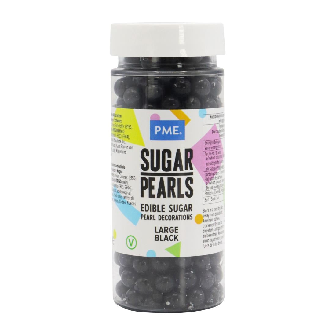 PME Large Sugar Pearls 90g - Black - HU221 PME