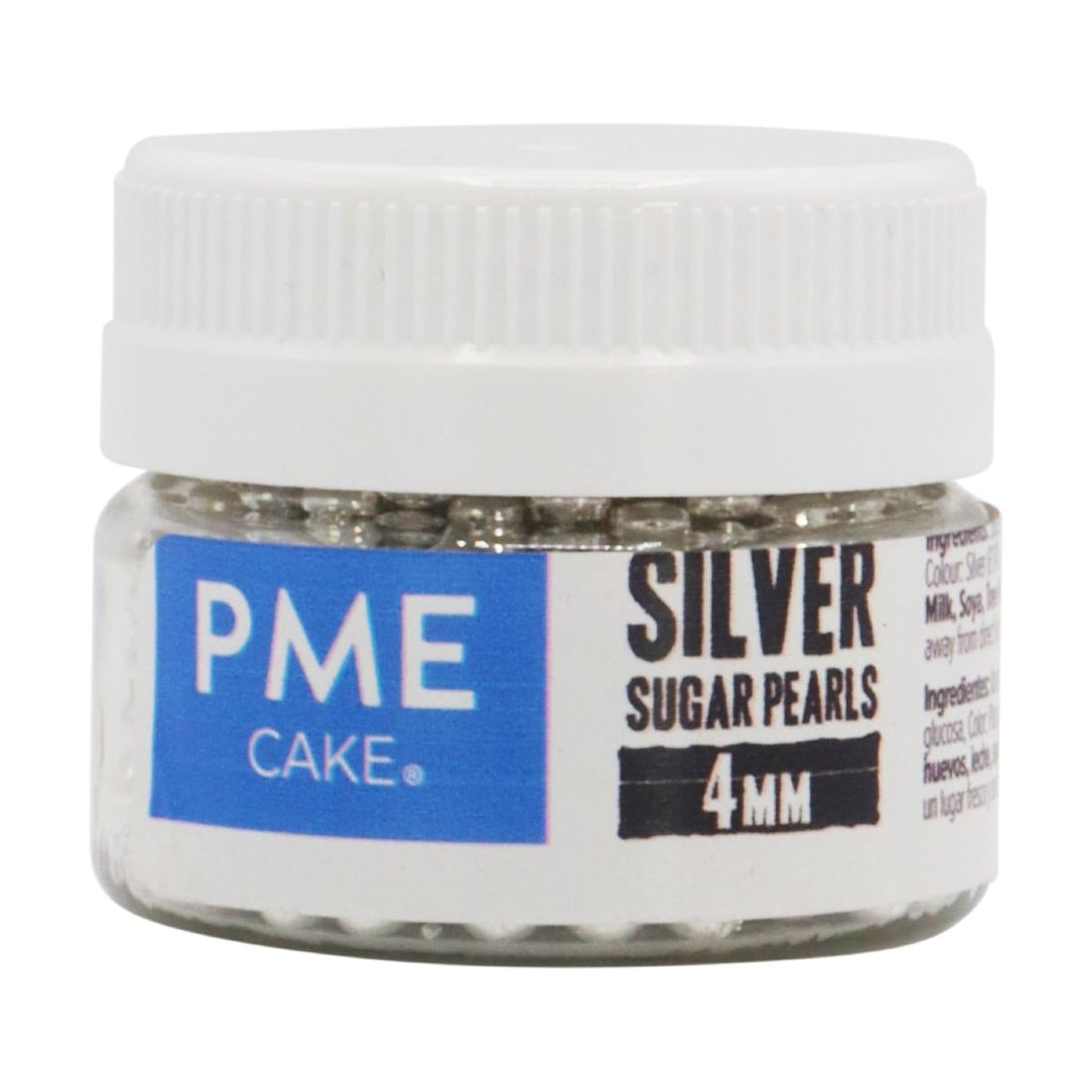PME Silver Sugar Pearls 4mm - HU232 PME