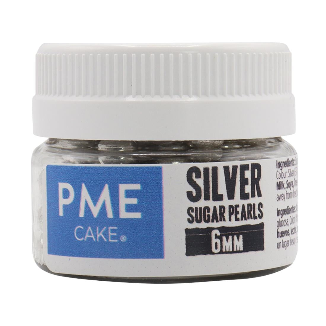 PME Silver Sugar Pearls 6mm - HU233 PME