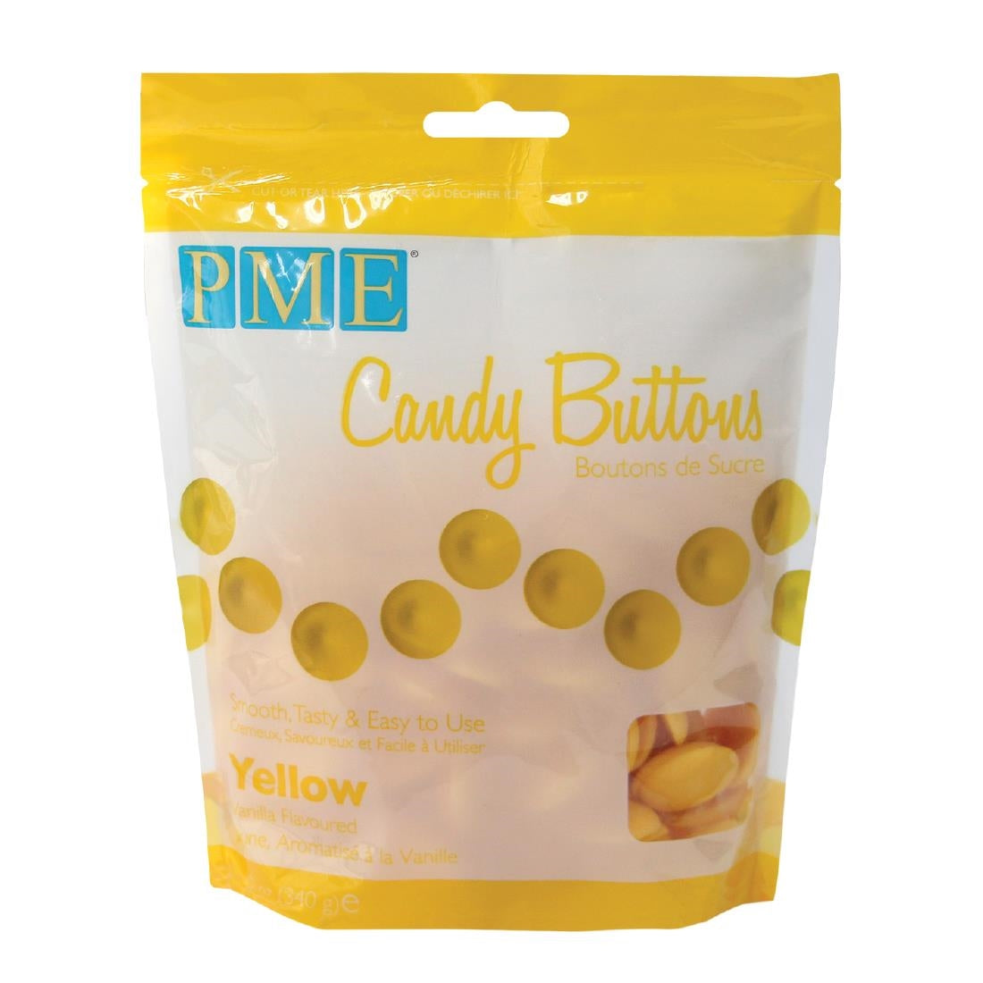 PME Candy Buttons Yellow 340g - HU356 PME